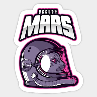 Kitty Occupy Mars Sticker